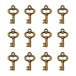 Tibetan Style Alloy Pendants, Lead Free, Cadmium Free and Nickel Free, Skeleton Key, Antique Bronze Color, 15.5mm long, 9mm wide, 2.5mm thick, hole: 1mm(X-MLF11975Y-NF)