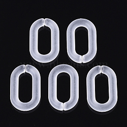 Transparent Acrylic Linking Rings, Quick Link Connectors, for Cable Chains Making, Oval, Frosted, Clear, 27x16.5x4mm, Inner Diameter: 18x8mm(OACR-N009-005A-F12)
