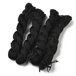 Nylon Braided Cord, Chinese Knotting Cord for Beading Jewelry Making Macrame Craft, Black, 1.5mm in diameter, about 18m long(NT1.5mm024)