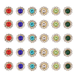 600Pcs 6 Colors Sew on Rhinestone, Transparent Glass Rhinestone, with Iron Prong Settings, Faceted, Flower, Mixed Color, 8x4mm, Hole: 1mm, 100pcs/color(RGLA-FH0001-02)