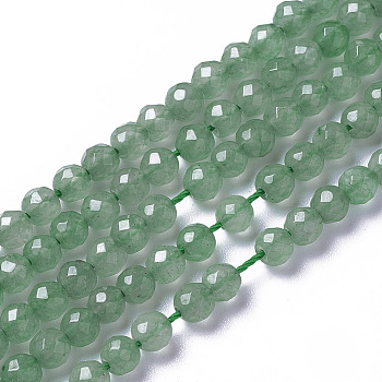 Natural Green Aventurine Beads Strands, Faceted, Round, 2~3x2~2.5mm, Hole: 0.2mm, about 181~210pcs/strand, 15.9~16.3 inch(40.4~41.5cm)