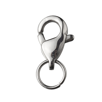 304 Stainless Steel Lobster Claw, Stainless Steel Color, 13mm, 9.5x6x3mm