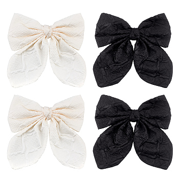 4Pcs 2 Colors Bowknot Polyester Ornament Accesories, for Brooch Accesories, Mixed Color, 180x180x33mm, 2pcs/color