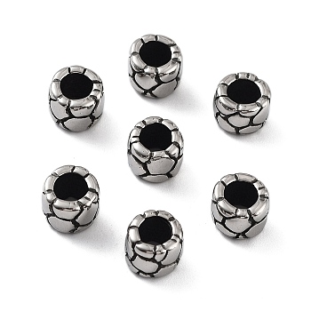 316 Surgical Stainless Steel Beads, Column, Antique Silver, 7.5x6mm, Hole: 4.3mm