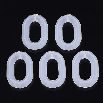 Imitation Jelly Acrylic Linking Rings, Quick Link Connectors, for Cable Chains Making, Oval, Faceted, Clear, 21.5x15x5mm, Inner Diameter: 12x6mm, about 600pcs/500g
