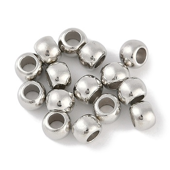 CCB Plastic Round Beads, Silver, 7x5mm, Hole: 3.5mm