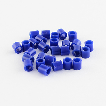 PE Fuse Beads, DIY Melty Beads, Tube, Medium Blue, 5x5mm, Hole: 3mm, about 8000pcs/500g