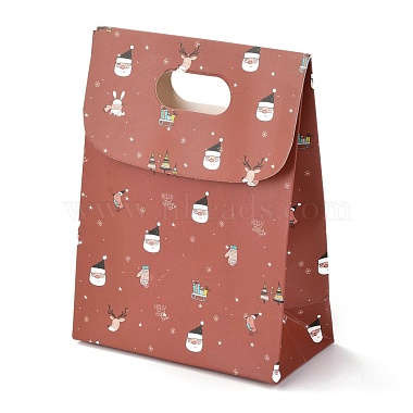 Christmas Themed Pattern Rectangle Kraft Paper Flip Bags(CARB-L008-02S-01)-3