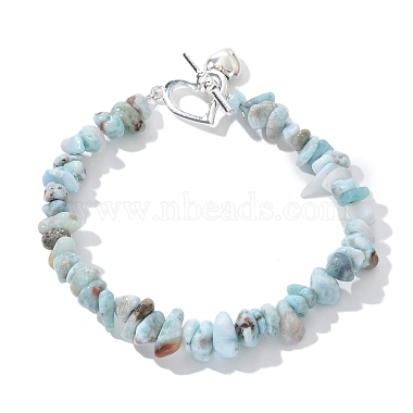 Natural Larimar Beaded Bracelets(X-BJEW-JB02681-01)-6