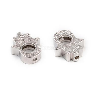 Long-Lasting Plated Brass Micro Pave Grade AAA Cubic Zirconia Bead Frame(ZIRC-G090-51P-NR)-2