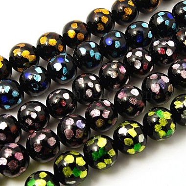 20mm Mixed Color Round Foil Glass Beads