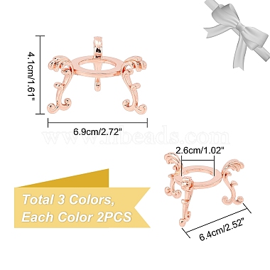 ahandmaker 6шт. 3 цвета хрустальный шар подставка на металлической основе из сплава(ODIS-GA0001-38)-2