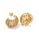 Brass Micro Pave Cubic Zirconia Half Round Stud Earrings(EJEW-P252-03G)-2