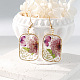 Resin & Dried Flower Rectangle Dangle Earrings(FS-WG21EF9-05)-2