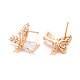 Brass Micro Pave Clear Cubic Zirconia Earring Findings(KK-T062-223G-NF)-2