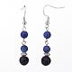 Frosted Dyed Natural Lapis Lazuli Dangle Earrings(EJEW-JE02456-01)-1