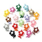 Opaque Acrylic Big Pendants, Flower Charms, Mixed Color, 53x33.5x13mm, Hole: 2mm(AC-CBA6251-10)