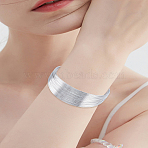 1Pc Trendy European and American Style Unique Cute Iron Cuff Bracelet for Hip-hop Rock, Platinum, Inner Diameter: 2-3/8 inch(6cm)(BJEW-LP0003-30P)