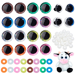 48Pcs 8 Colors Half Round Plastic Doll Craft Eyes, Safety Eyes, for Crafts, Crochet Toy and Stuffed Animals, Mixed Color, 18mm, 6pcs/color(DIY-PH0029-13A)