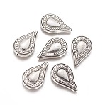 CCB Plastic Beads, Teardrop, Antique Silver, 34.5x22x6mm, Hole: 1.5mm(CCB-I002-03AS)
