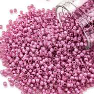 TOHO Round Seed Beads, Japanese Seed Beads, (2106) Silver Lined Milky Mauve, 11/0, 2.2mm, Hole: 0.8mm, about 1103pcs/10g(X-SEED-TR11-2106)