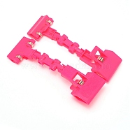 Plastic Pop Sign Card Display Clip Price Tags, with Iron Holder, Deep Pink, 185x52x38mm(AJEW-WH0029-38E)