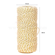 Cotton Metallic String Threads, Macrame Cord, Decorative String Threads, for DIY Crafts, Gift Wrapping and Jewelry Making, Gold, Bisque, 1.5mm, about 54.68 Yards(50m)/Roll(PW-WG20732-01)