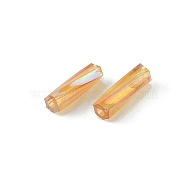 900Pcs Transparent Glass Twist Bugle Beads, Round Hole, Saddle Brown, 6x2mm, Hole: 0.8mm(EGLA-WH0003-01A)