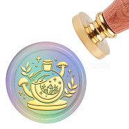 Brass Wax Seal Stamp with Handle, for DIY Scrapbooking, Bottle Pattern, 3.5x1.18 inch(8.9x3cm)(AJEW-WH0184-0267)
