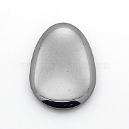 Magnetic Synthetic Hematite Beads, No Hole/Undrilled, Flat Teardrop, Black, 51x36x7mm(G-O013-01)