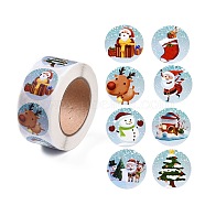 8 Patterns Christmas Round Dot Self Adhesive Paper Stickers Roll, Christmas Decals for Party, Decorative Presents, Light Sky Blue, 25mm, about 500pcs/roll(DIY-A042-01D)