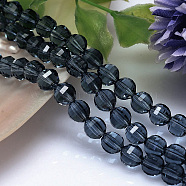 Faceted Round Imitation Austrian Crystal Bead Strands, Grade AAA, Prussian Blue, 8mm, Hole: 0.9~1mm, about 50pcs/strand, 15.7 inch(G-M182-8mm-20A)