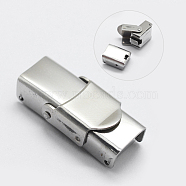 201 Stainless Steel Watch Band Clasps, Rectangle, Stainless Steel Color, 25.5x11.5x7.5mm(STAS-K173-01B)