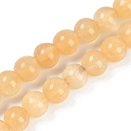 Natural Yellow Calcite Beads Strands, Round, 6mm, Hole: 0.9mm, about 70pcs/strand, 14.96''(38cm)(G-B125-D01-01)