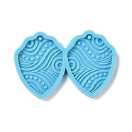 DIY Pendant Silicone Molds, for Earring Making, Resin Casting Molds, For UV Resin, Epoxy Resin Jewelry Making, Deep Sky Blue, 42x64x4mm, Hole: 2mm, Inner Diameter: 37x28mm(X-DIY-F102-17)