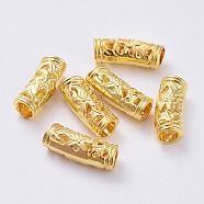 Alloy Tube Beads, Golden, 19x6mm, Hole: 4mm(PALLOY-F133-17G)