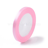 Single Face Satin Ribbon, Polyester Ribbon, Pink, 1/4 inch(6mm), about 25yards/roll(22.86m/roll), 10rolls/group, 250yards/group(228.6m/group)(RC6mmY004)