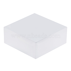 Frosted Acrylic Bases, Square, for Display Decoration, Laser Cut Craft Supplies, White, 60x60x25mm(AJEW-WH0176-92C)