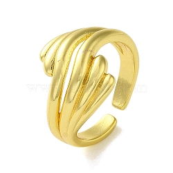 Brass Rings, Real 18K Gold Plated, Palm, Inner Diameter: 18mm(RJEW-B057-02G-03)