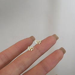 Alloy Earrings for Women, with 925 Sterling Silver Pin, Bowknot, 10mm(FS-WG98937-41)