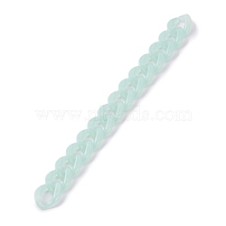Handmade Acrylic Curb Chains, with Imitation Jelly Acrylic Linking Rings, for Jewelry Makings, Pale Turquoise, 23x16.5x4.5mm, 7-1/8 inch(18cm)/strand(AJEW-JB00856-03)