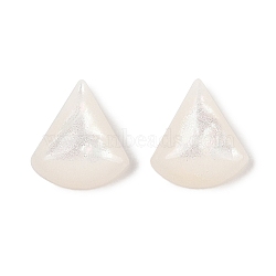 Opaque Resin Decoden Cabochons, Triangle, White, 9.5x8x3mm(CRES-I036-19B)