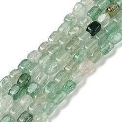 Natural Green Strawberry Quartz Beads Strands, Cuboid, 6.5~7.5x4.5~5.5x4.5~5.5mm, Hole: 1mm, about 53pcs/strand, 14.88~15.04''(37.8~38.2cm)(G-H087-D01-01)