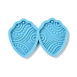 DIY Pendant Silicone Molds, for Earring Making, Resin Casting Molds, For UV Resin, Epoxy Resin Jewelry Making, Deep Sky Blue, 42x64x4mm, Hole: 2mm, Inner Diameter: 37x28mm(X-DIY-F102-17)