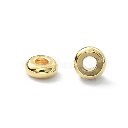 Brass Spacer Beads, Rondelle, Real 18K Gold Plated, 3x1mm, Hole: 1mm(X-KK-P232-11G)
