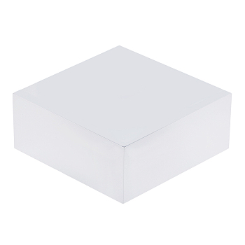 Frosted Acrylic Bases, Square, for Display Decoration, Laser Cut Craft Supplies, White, 60x60x25mm