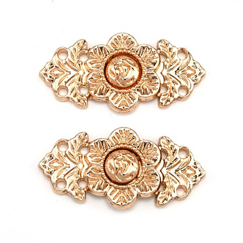 Alloy Snap Clasps, Closure Sewing Fasteners for Garment Accessories, Flower, Light Gold, 17x25x2.5mm