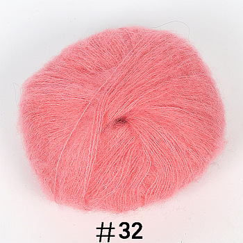 25g Angora Mohair Wool Knitting Yarn, for Shawl Scarf Doll Crochet Supplies, Salmon, 1mm