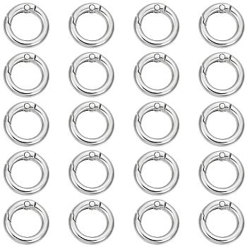 20Pcs Alloy Spring Gate Rings, Platinum, 19.5x3.5mm, Inner Diameter: 12.5mm