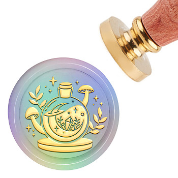 Brass Wax Seal Stamp with Handle, for DIY Scrapbooking, Bottle Pattern, 3.5x1.18 inch(8.9x3cm)
